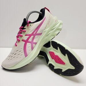 Asics Novablast 2 Womens 101B049 Birch Pink Rave Size 10.5